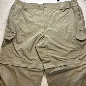 Columbia Pant Mens XXL Beige Convertible Cargo Ripstop Camp Hiking Zip Off Light